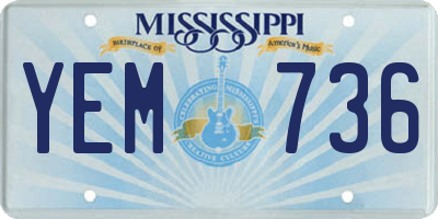 MS license plate YEM736