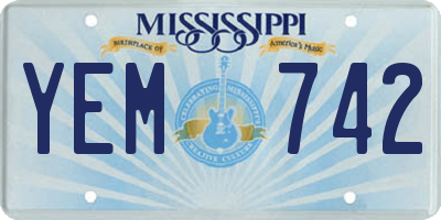 MS license plate YEM742