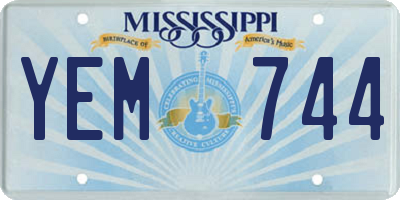 MS license plate YEM744