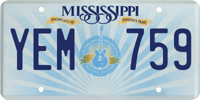 MS license plate YEM759