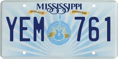MS license plate YEM761