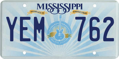 MS license plate YEM762