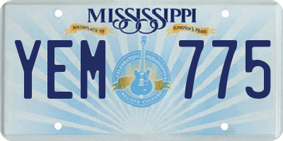 MS license plate YEM775