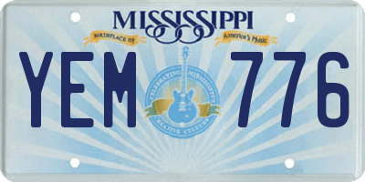 MS license plate YEM776