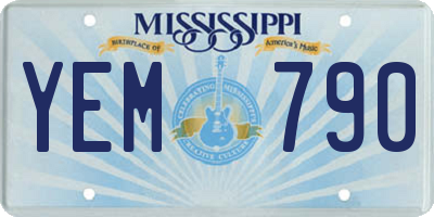 MS license plate YEM790