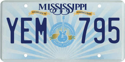 MS license plate YEM795