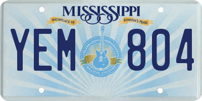 MS license plate YEM804