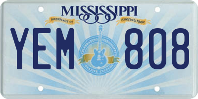 MS license plate YEM808
