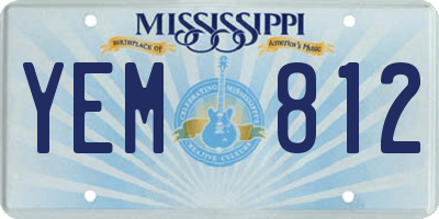 MS license plate YEM812