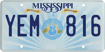 MS license plate YEM816