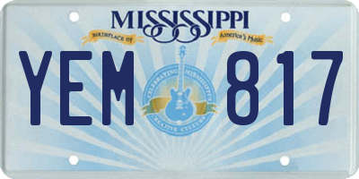 MS license plate YEM817