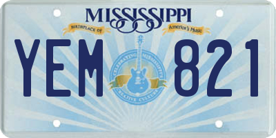 MS license plate YEM821