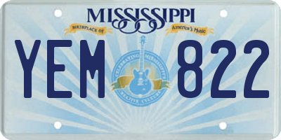 MS license plate YEM822