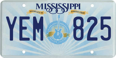 MS license plate YEM825