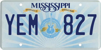 MS license plate YEM827