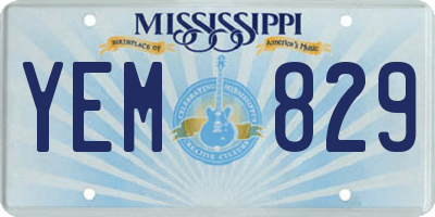 MS license plate YEM829