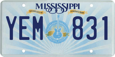 MS license plate YEM831