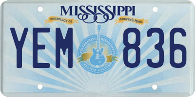 MS license plate YEM836