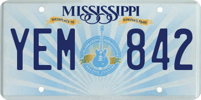 MS license plate YEM842