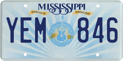 MS license plate YEM846