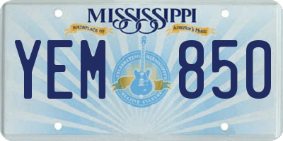 MS license plate YEM850