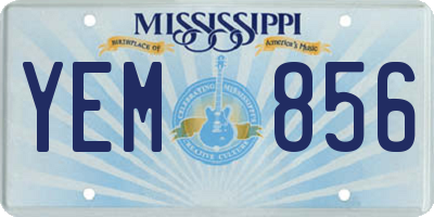 MS license plate YEM856
