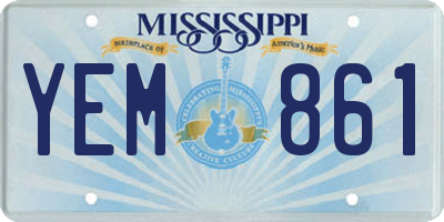 MS license plate YEM861