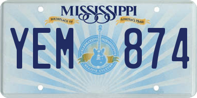 MS license plate YEM874