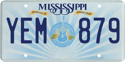 MS license plate YEM879