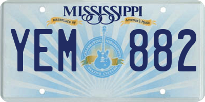 MS license plate YEM882