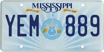 MS license plate YEM889