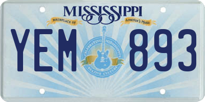 MS license plate YEM893