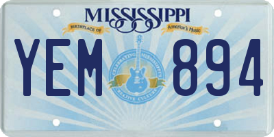 MS license plate YEM894