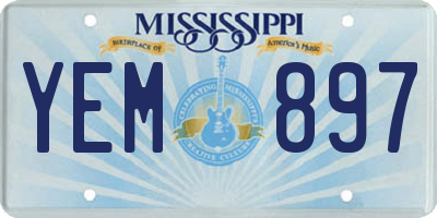 MS license plate YEM897