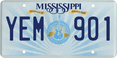 MS license plate YEM901