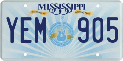 MS license plate YEM905
