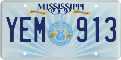MS license plate YEM913