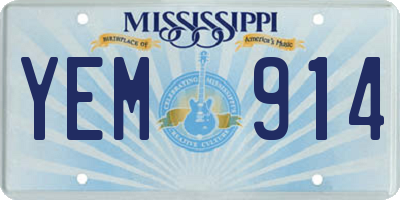 MS license plate YEM914