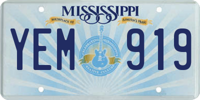 MS license plate YEM919