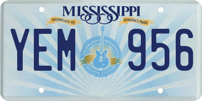MS license plate YEM956