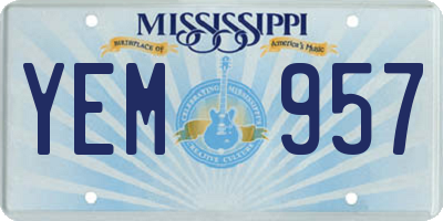 MS license plate YEM957