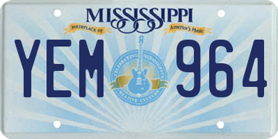 MS license plate YEM964