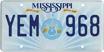 MS license plate YEM968