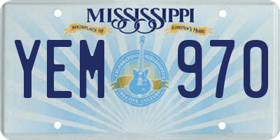 MS license plate YEM970