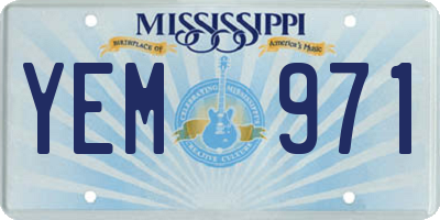MS license plate YEM971