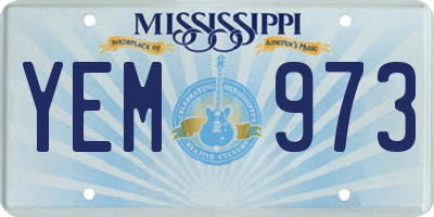 MS license plate YEM973