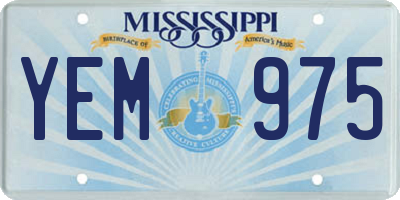 MS license plate YEM975