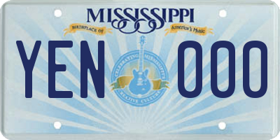 MS license plate YEN000