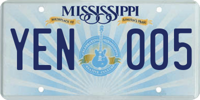 MS license plate YEN005