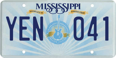 MS license plate YEN041